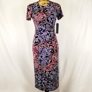 London Times Flemish Scroll Short Sleeve Dress